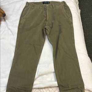Abercrombie & Fitch Green Chinos with Straight Leg Design